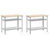 vidaXL Work Bench Set with Shelf 8 pcs Gray 200 x 55 x 200 cm Steel