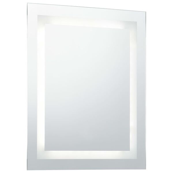 vidaXL Bathroom Mirror Silver Glass, Aluminum 19.7 x 23.6 in