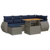 vidaXL 7 Piece Patio Sofa Set with Cushions Gray Poly Rattan