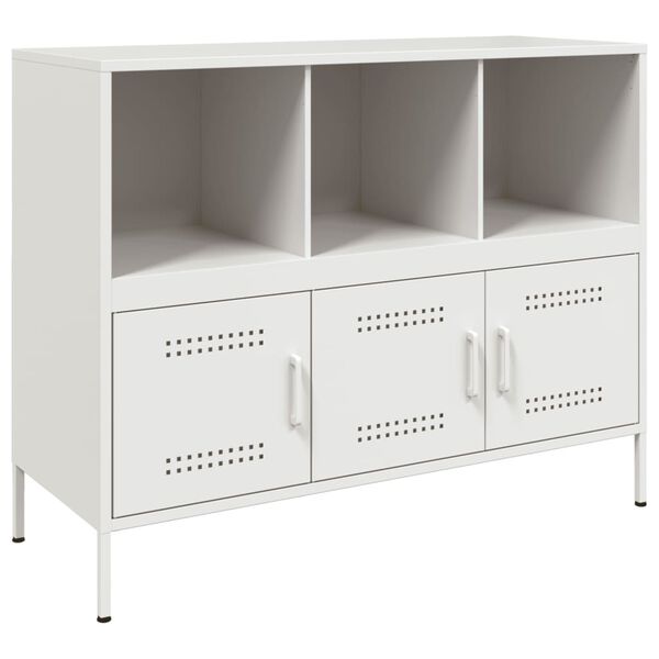 vidaXL Sideboard White Cold-rolled steel 39.6 x 15.4 x 31.1 in