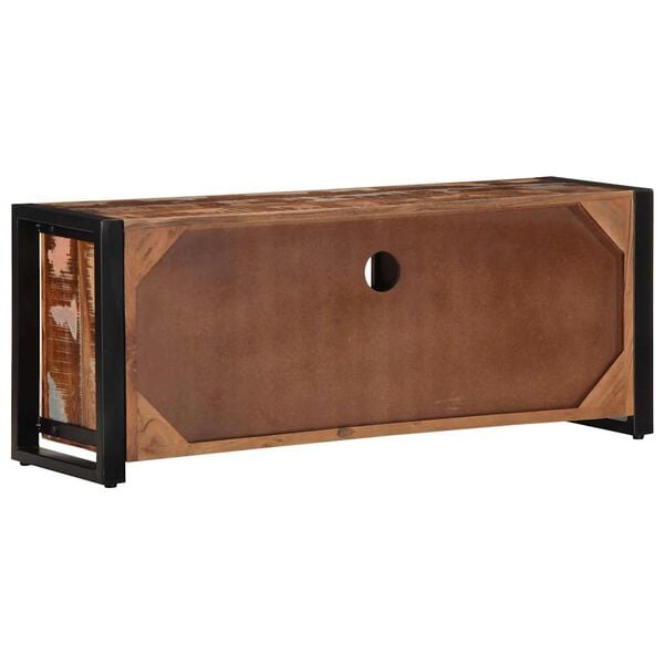 vidaXL TV Cabinet Black and brown Solid reclaimed wood, iron One Size