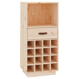 vidaXL Wine Cabinet 17.7"x13.4"x39.4" Solid Wood Pine