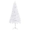vidaXL Artificial Christmas Tree White PVC, steel 59 in tall Ornaments
