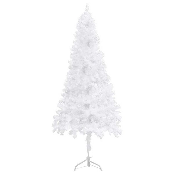 vidaXL Artificial Christmas Tree White PVC, steel 59 in tall Ornaments