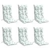 vidaXL Highback Chair Cushion Set of 6 Leaf pattern Oxford fabric