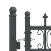 vidaXL Fence Gate with Spear Top Black 120.1"x 68.9" Powder-coated Steel