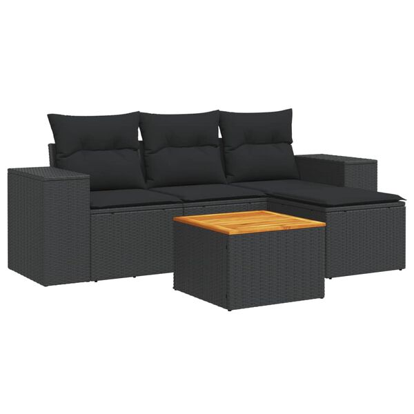 vidaXL Garden Sofa Set Black