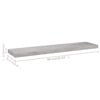 vidaXL Wall Shelf Set of 2 Concrete grey Honeycomb MDF, metal 35.4 in