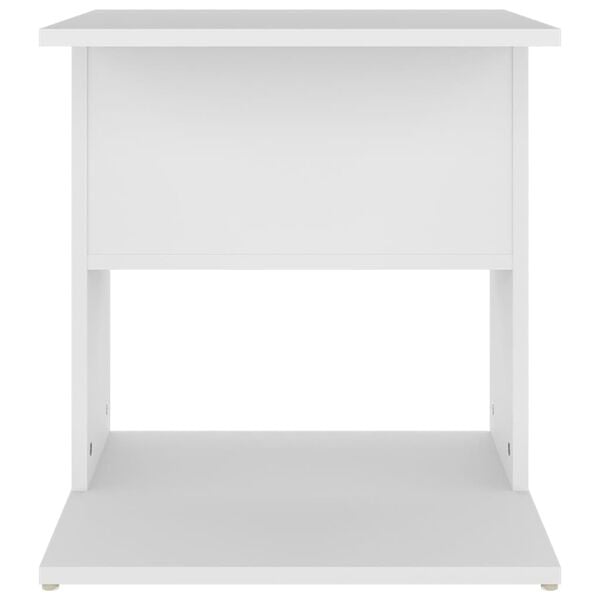 vidaXL Side Table White Engineered Wood 17.7x17.7x18.9 in Side Table