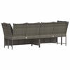 vidaXL Garden Sofa Grey PE rattan, powder-coated steel, polyester