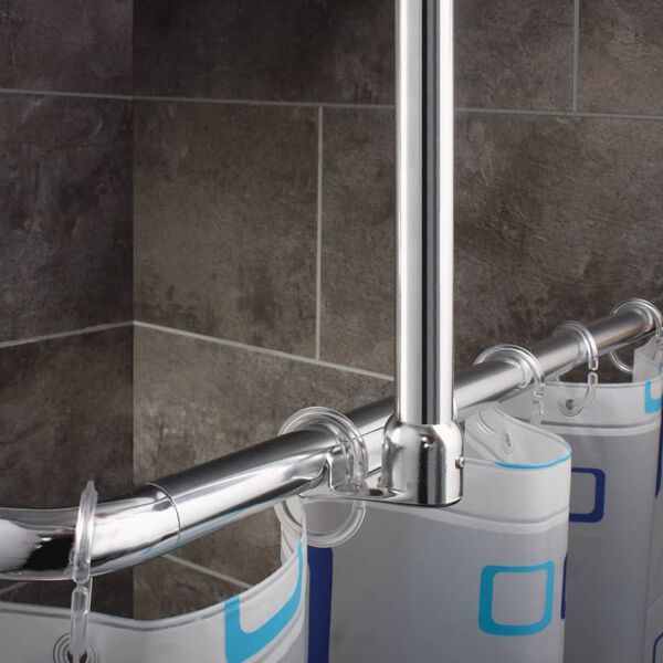 RIDDER Shower Corner Rail Chrome Pressed Aluminum