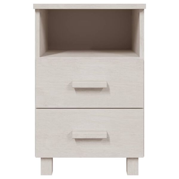 vidaXL Bedside Cabinet Set of 2 White Solid pinewood, MDF Compact