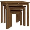 vidaXL Nesting Table Honey brown Solid pine wood Small to Medium