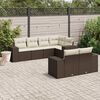 vidaXL Garden Sofa Set Brown PE Rattan Large Modular Garden Sofa Set