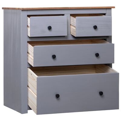 vidaXL Sideboard Gray 31.5"x15.7"x32.7" Pinewood Panama Range