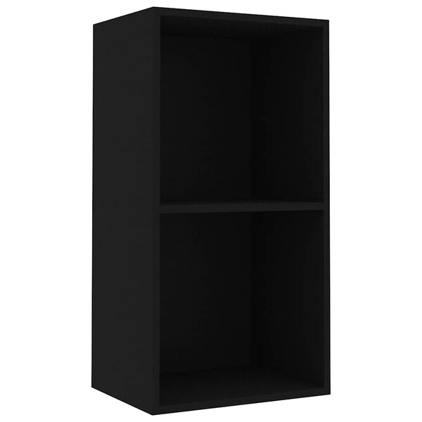 vidaXL Book Cabinet Black Engineered wood Compact Book Cabinet