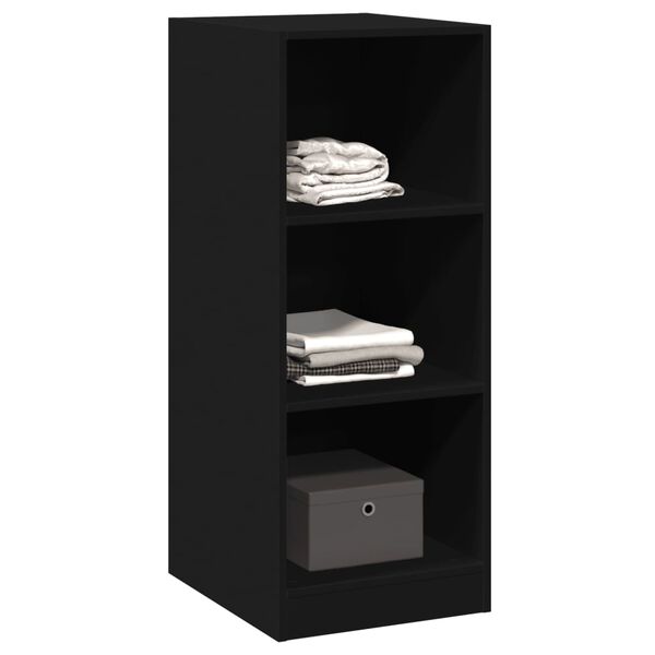 vidaXL Wardrobe Black Engineered Wood Compact Wardrobe Rectangular