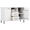 vidaXL Sideboard White Solid pine wood, metal 44.5 in x 15.7 in