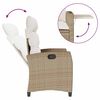 vidaXL Reclining Garden Chair Beige PE rattan Standard