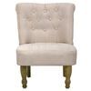 vidaXL Armchair Set of 2 Cream Polyester, Solid wood Medium