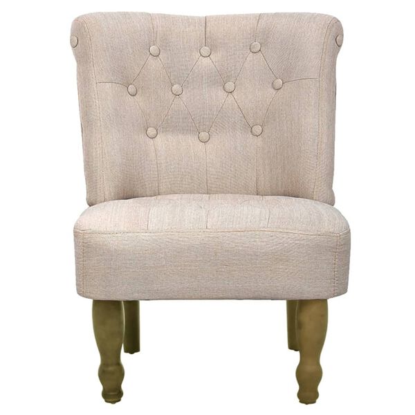 vidaXL Armchair Set of 2 Cream Polyester, Solid wood Medium