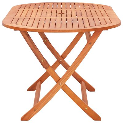 vidaXL Folding Patio Table 63"x33.5"x29.1" Solid Eucalyptus Wood