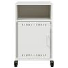 vidaXL Bedside Cabinet White Cold-rolled Steel 14.2 x 15.4 x 23.2 in