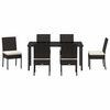 vidaXL Garden Dining Set 7 pcs Black Poly rattan