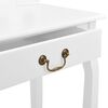 vidaXL Dressing Table with Stool White 25.6x14.2x50.4" Paulownia Wood MDF
