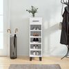 vidaXL Shoe Cabinet High Gloss White Engineered Wood, Iron Compact