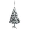 vidaXL Artificial Christmas Tree Green with flocked snow PVC, steel 7.9 ft