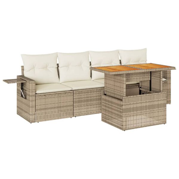 vidaXL Garden Sofa Set Beige