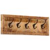 vidaXL Coat Rack Natural Brown Solid Mango Wood, Iron Medium Wall Mount