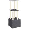 vidaXL Cat Tree Dark grey Engineered wood, Plush, Sisal Large Modern