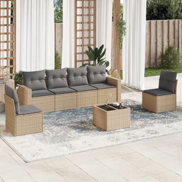 vidaXL Garden Sofa Set Beige & Light Gray