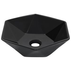 vidaXL Wash Basin 16.1x14.4x4.7" Ceramic Black