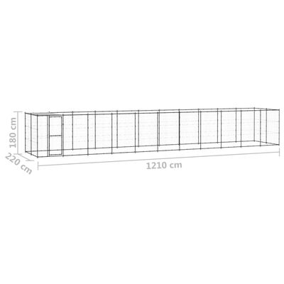 vidaXL Outdoor Dog Kennel Steel with Roof 286.5 ft²