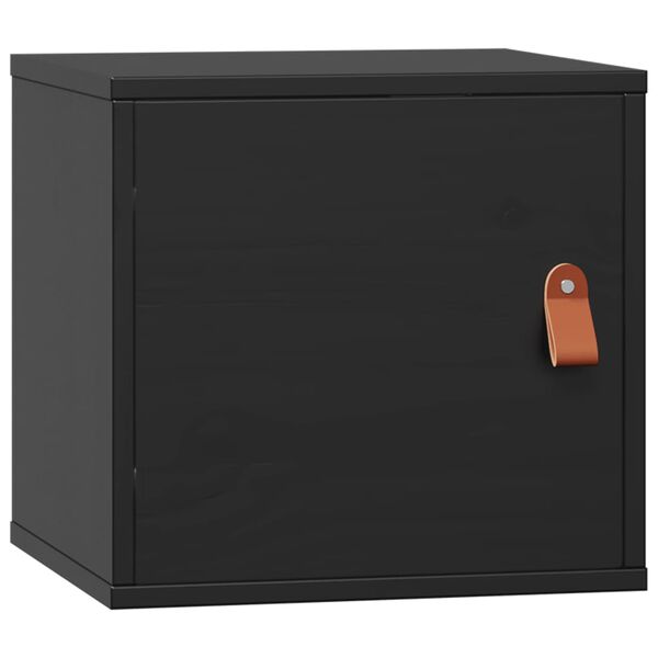 vidaXL Wall Cabinet Black Solid pine wood 12.4x11.8x11.8 in Wall Cabinet