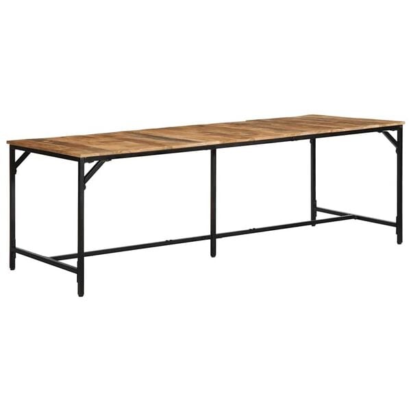 vidaXL Dining Table 86.6"x35.4"x29.5" Solid Wood Rough Mango