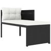 vidaXL Sofa Set Black PE Rattan, Glass, Powder-Coated Steel, Polyester