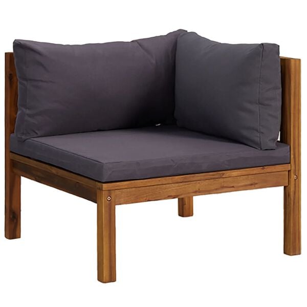 vidaXL Wooden Lounge Set Dark grey cushions