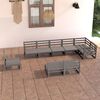 vidaXL Garden Lounge Set Grey Solid Pine Wood Large Modular