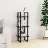 vidaXL Book Cabinet Black Solid Pine Wood 3-Tier Book Cabinet