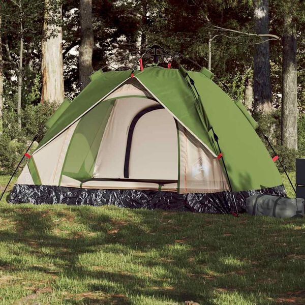 vidaXL Camping Tent Dome 2-Person Green Quick Release