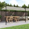 vidaXL Pergola with Retractable Roof Cream 231.9"x115"x90.6"