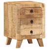 vidaXL Bedside Cabinet Set of 2 Mango Solid rough mango wood Medium