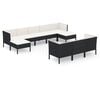 vidaXL Garden Lounge Set Black PE rattan Modular Garden Lounge Set