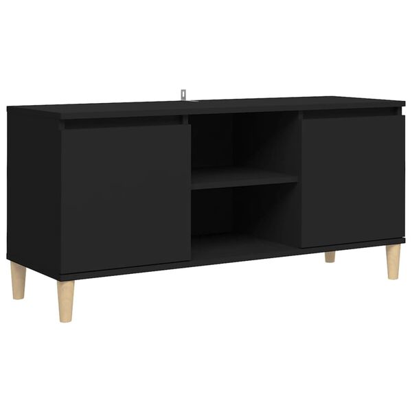 vidaXL TV Cabinet Black Engineered wood Medium TV Cabinet Rectangular