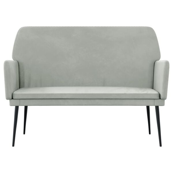 vidaXL Bench Light grey Velvet, Metal, Plywood 2-Seater Loveseat Bench