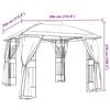 vidaXL Gazebo with Double Roof&Mesh Walls Taupe 9.6'x9.6' Steel